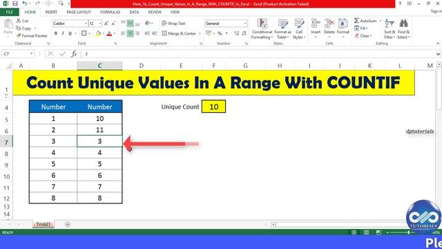 Excel Trick - How To Count Unique Values In A Range With COUNTIF In Excel || dptutorials смотреть онлайн