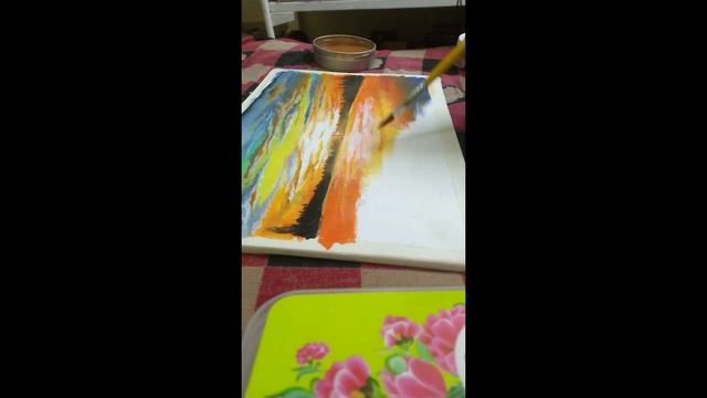 A peaceful sunset (Acrylic art 2) смотреть онлайн