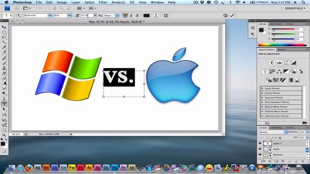 Mac Vs. PC Wallpaper (Photoshop CS4) смотреть онлайн