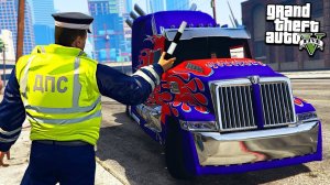 ГАИШНИК ОСТАНОВИЛ ТРАНСФОРМЕРА ОПТИМУСА ПРАЙМА В ГТА 5 МОДЫ! ДПС ОБЗОР МОДА В GTA 5! ИГРЫ ВИДЕО MODS