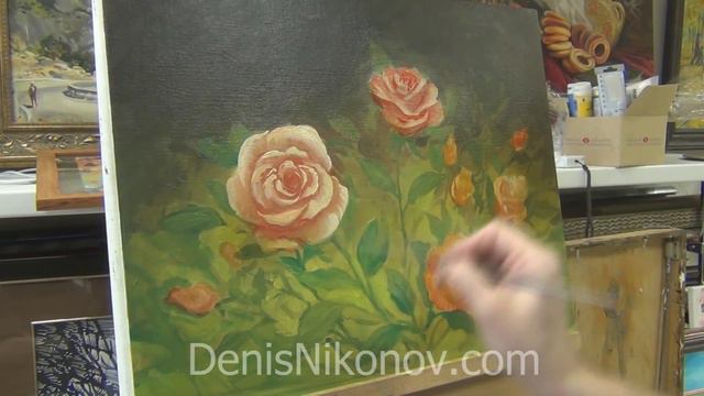Мастер-класс "Розы, как элемент настенной живописи" смотреть онлайн