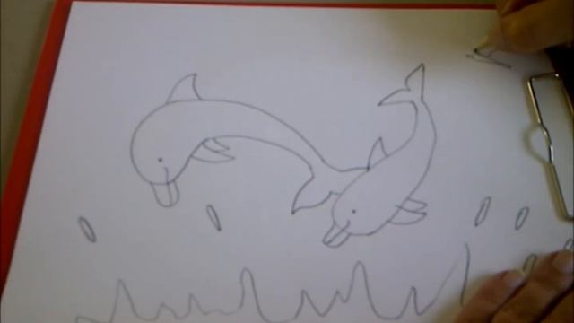 Рисуем дельфинов прыгающих в волнах (очень просто, для начинающих) смотреть онлайн