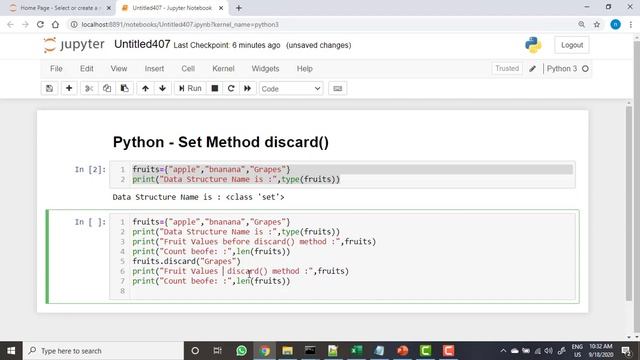 167 Python Set Method discard смотреть онлайн