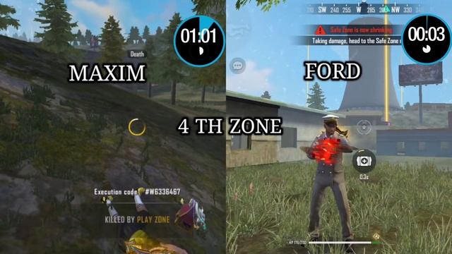 Maxim vs Ford Zone Ability Test In Free Fire смотреть онлайн