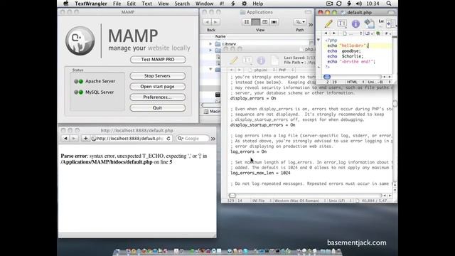 PHP Errors in MAMP смотреть онлайн