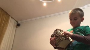 Деревянный конструктор-пазл Wood Trick модель механический сейф. Как открывается!