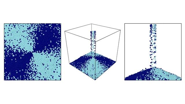 Pouring granular using LAMMPS смотреть онлайн