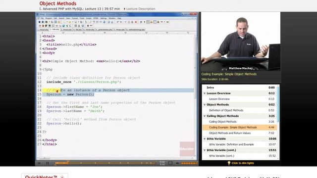 PHP with MySQL: Object Methods смотреть онлайн