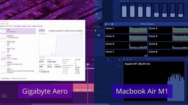 0084 Macbook Air M1 против ноутбука на Windows в Davinci Resolve Fusion