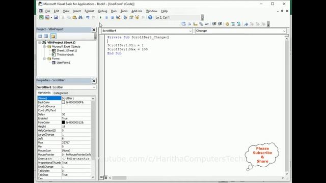Background Color of the VBA Userform With a Slider смотреть онлайн