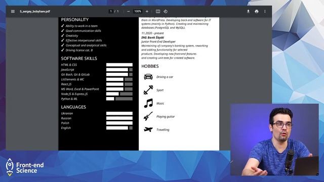 Разбор ваших резюме на должность Junior/Middle Frontend Developer #2 смотреть онлайн