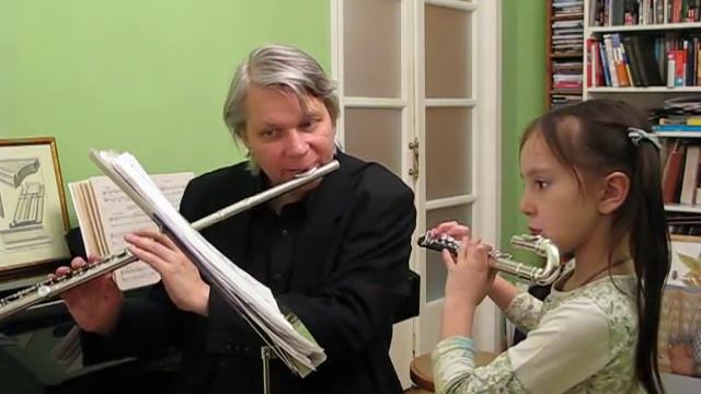 Flute Duet: Winter, ade. Kinderlied (German Children's Songs). Querflöten duett. смотреть онлайн