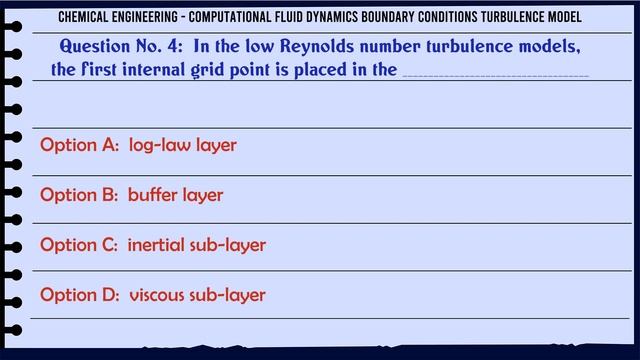MCQ Questions Computational Fluid Dynamics Boundary Conditions Turbulence Model with Answers смотреть онлайн