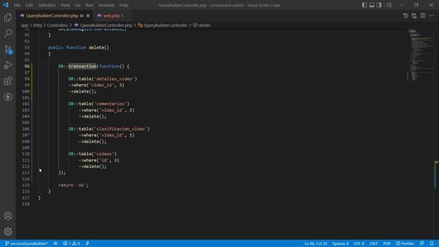Query Builder Laravel | Transacciones SQL - Forma "automática" смотреть онлайн