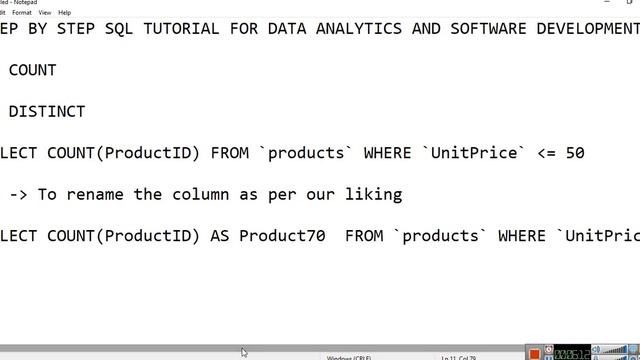 COUNT values and DISTINCT Values or UNIQUE Values in SQL смотреть онлайн