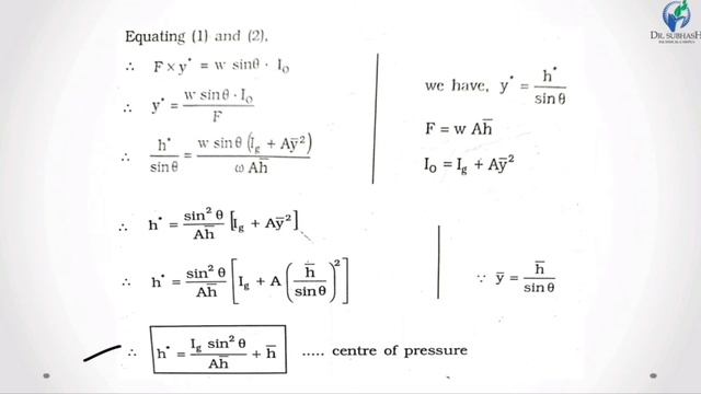 HYD - Lecture 8 - Pressures on a inclined immersed surface - By Prof. A. D. Kachhadiya смотреть онлайн