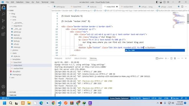 customizing our blog with bootstrap in django 4 смотреть онлайн