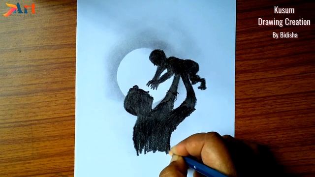 fathers day,photo frame,baby,father,drawing with pencil,pencil sketch,drawing for kids,child drawin смотреть онлайн