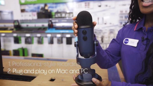 Blue Yeti Professional USB Microphone - Midnight Blue - Quick Look смотреть онлайн