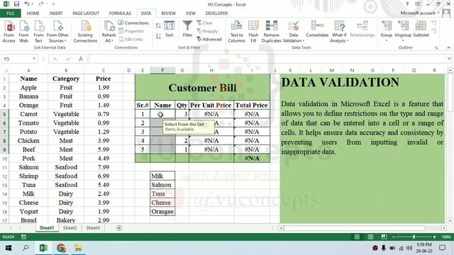 data validation in excel | data validation error message formula смотреть онлайн