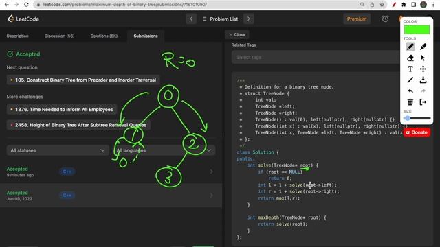 104. Maximum Depth of Binary Tree | LeetCode Daily Challenge | BFS | DFS смотреть онлайн