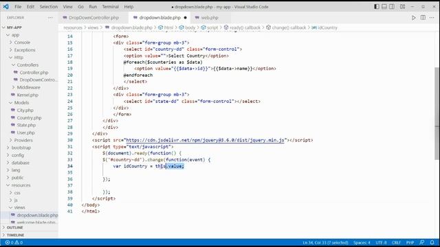 Laravel 9 Country State City Dropdown Using AJAX смотреть онлайн
