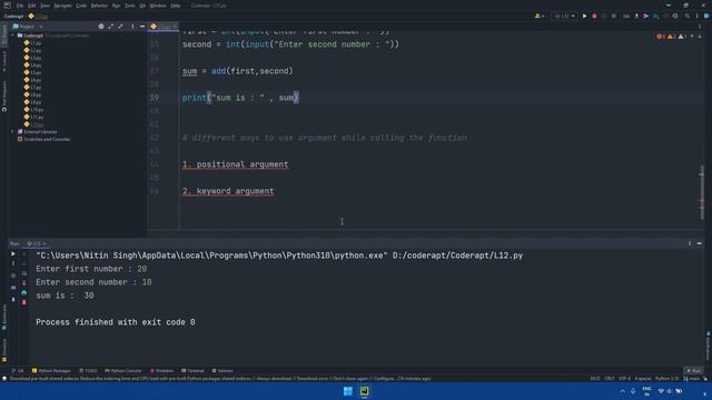 L12 - Function in Python Complete Explanation || Python Complete Course смотреть онлайн