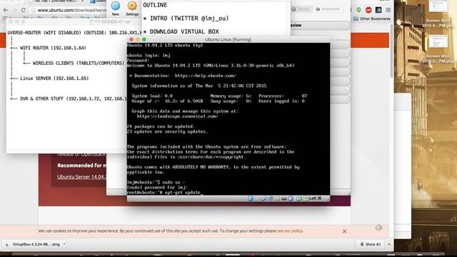 Install Ubuntu in VirtualBox + SSH, HTOP, TMUX & Firewall Config смотреть онлайн