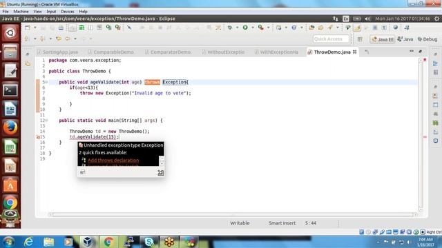 JAVA THROW THROWS 19 смотреть онлайн