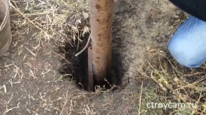 Установка столбов для забора №2. Проставление столбов