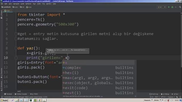 Entry get özelliği Python Tkinter #24 смотреть онлайн