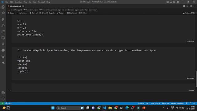 Type Conversion in python смотреть онлайн