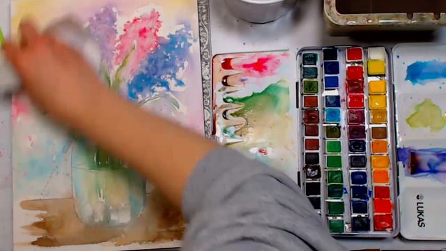 LIVE! Hyacinth in Mason Jar Loose Watercolor Tutorial 12:30pm ET смотреть онлайн