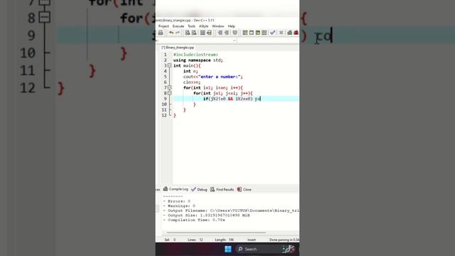 Binary triangle in c++ смотреть онлайн