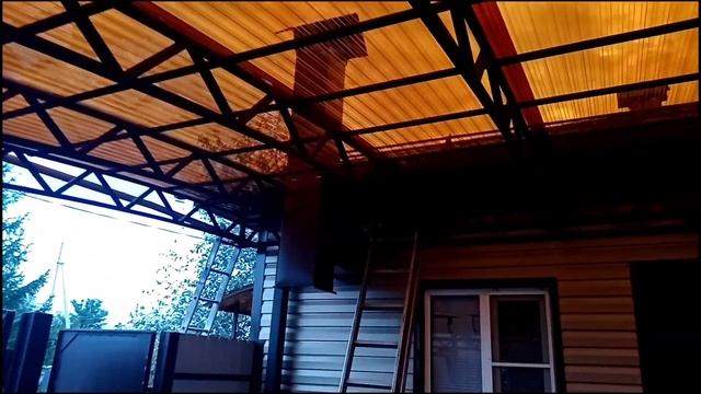 навес 5,9х4,75 между домом и гаражом смотреть онлайн