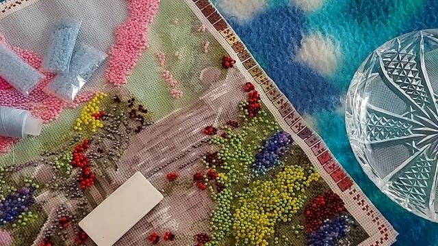 ASMR#АСМР#ВЫШИВАЕМ БИСЕРОМ#embroideries whih beads#фоновое видео смотреть онлайн