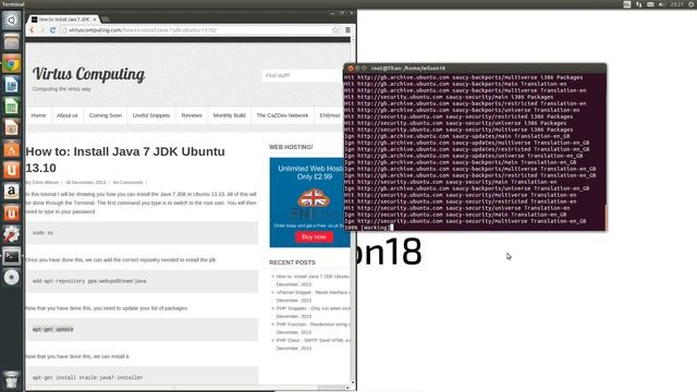 How to: Install Java 7 on Ubuntu 13.10 смотреть онлайн