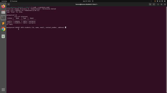 Inserting records into table in postgres смотреть онлайн