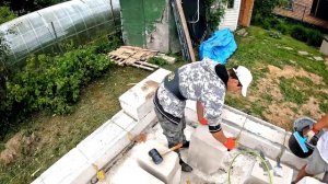 ? Кладка дома, начала рос - Строим дом сами из газобетона!