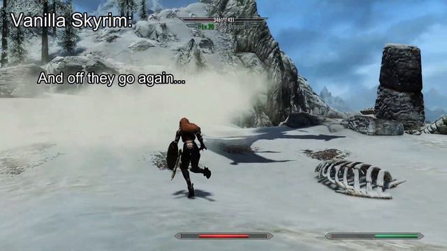 Skyrim Combat Mod: Engarde showcasing giant and dragon changes смотреть онлайн