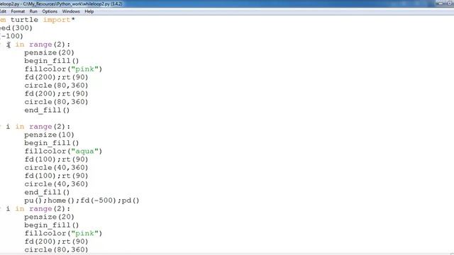 Python Turtle Graphic Tutorial of Patterns Using For Loop смотреть онлайн