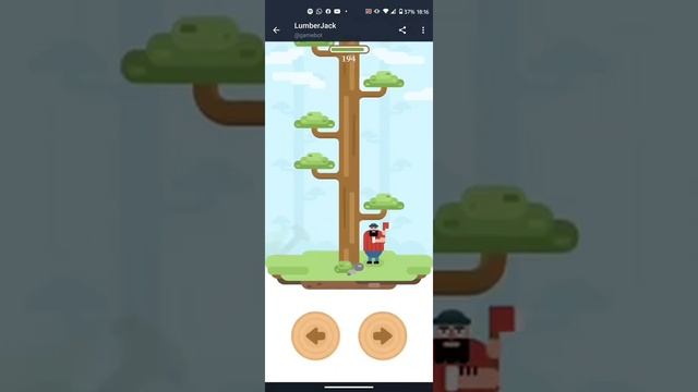 Lumberjack, Telegram Game | World Record 458