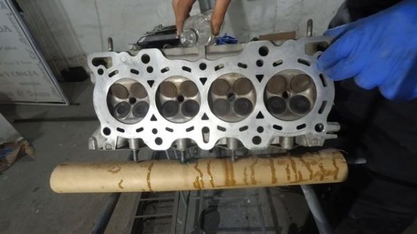 Проверка ГБЦ  после ГБО. Плоскость, герметичность клапанов,  установка. Honda cr-v rd-1