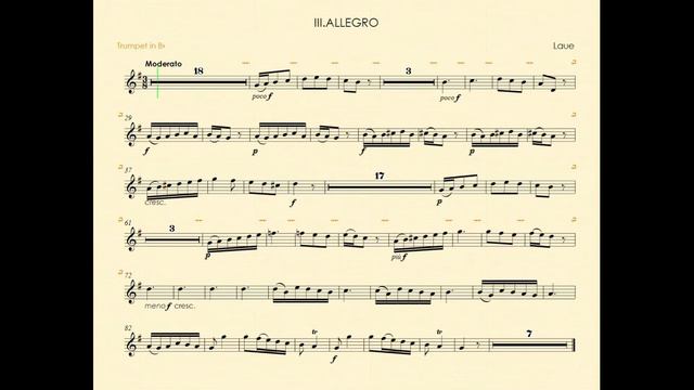Laue - Trumpet concerto 3 movt. - Piano Backing track for trumpet Bb metronom смотреть онлайн