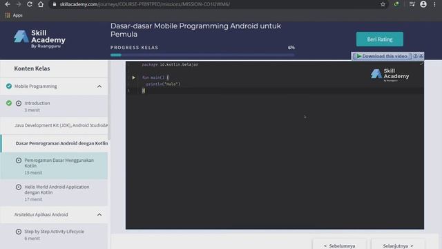video belajar kotlin dasar-dasar pemrograman untuk android смотреть онлайн