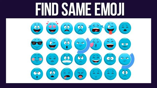 Find The Same Emoji Out. 12 Levels. Spot The Same Emoji | Puzzlr смотреть онлайн