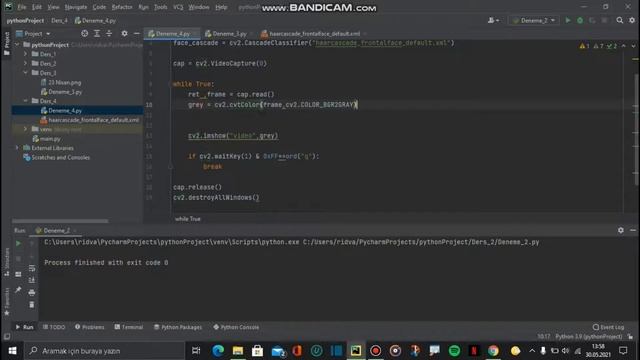Python / OpenCV Kamera açma / kamera üzerinden yüz tanıma. смотреть онлайн