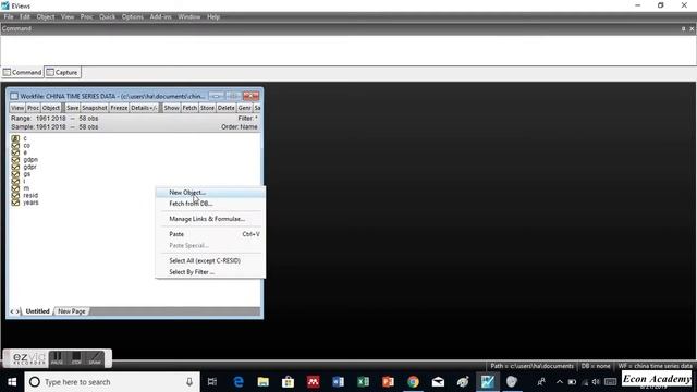 Eviews - How to convert variable into log form in eviews смотреть онлайн