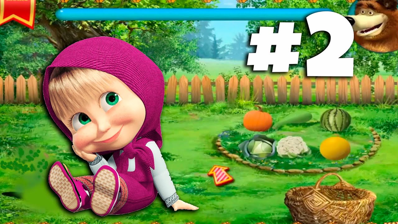 Маша и Медведь. В огороде, развивалка для малышей. Мультик игра в озвучке БэбиМакс. смотреть онлайн