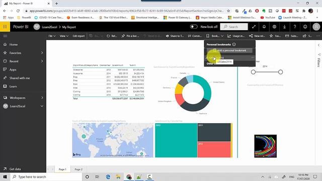 Bookmarks Power BI Service смотреть онлайн